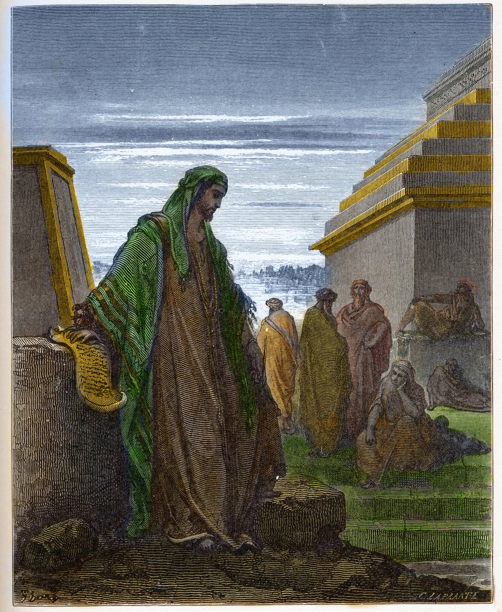 Profeten Daniel - - indgravering i "The Bible illustree" af Gustave Dore (1832-1883) - Indgravering fra "" The Dore Bible"" af Gustave Dore