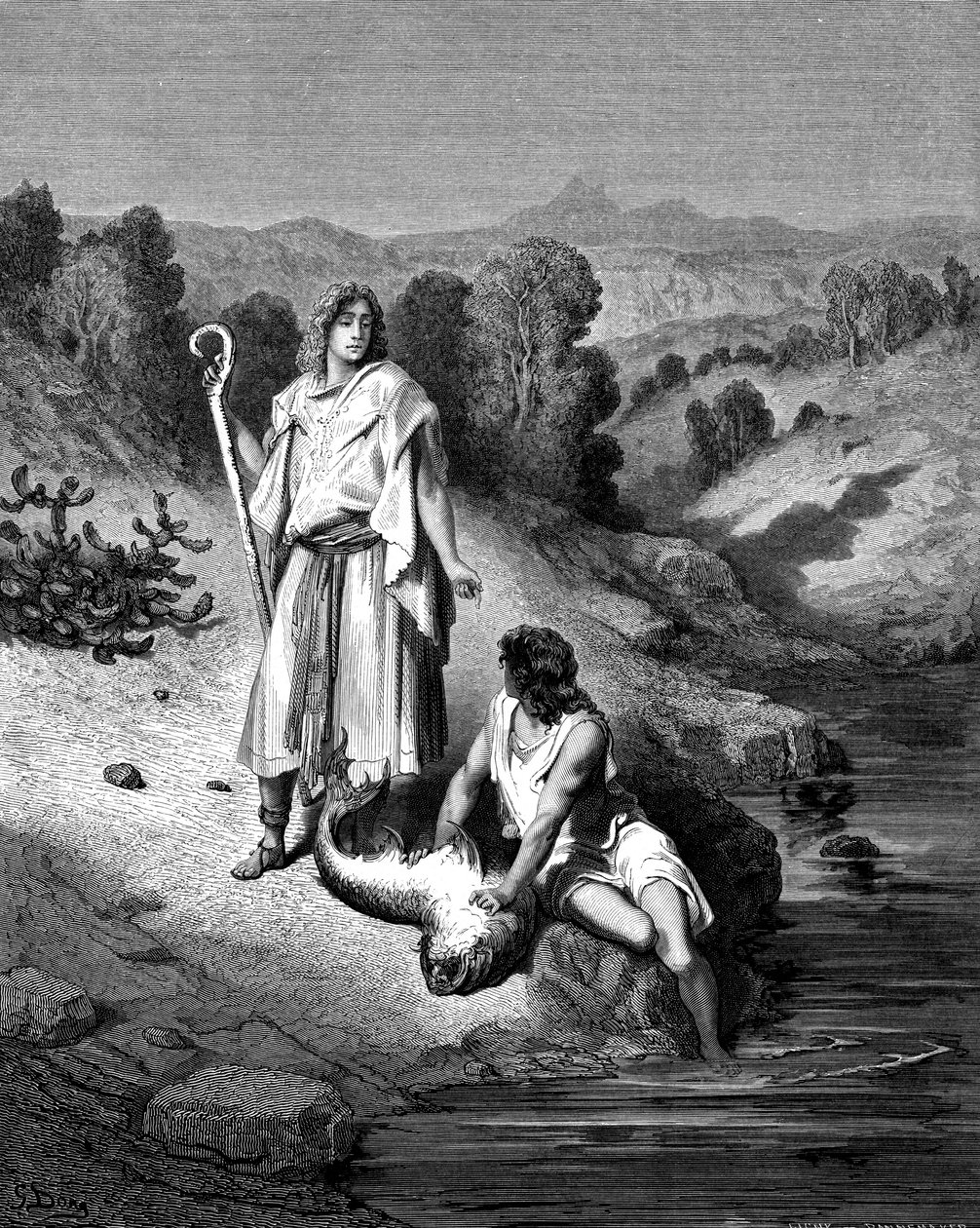 Tobias med ærkeenglen Rafael, 1865-1866 af Gustave Dore