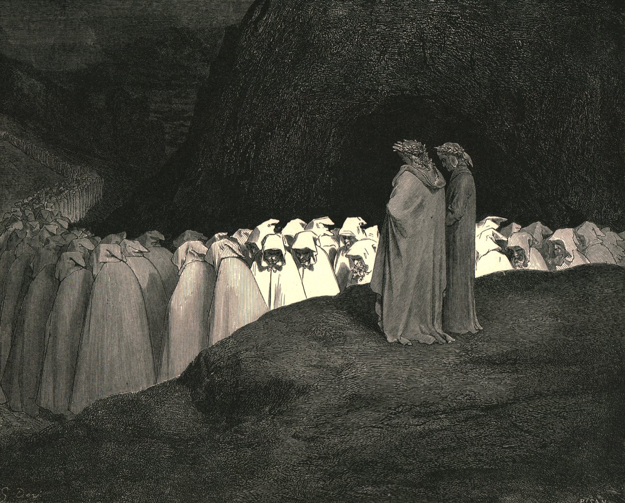 Toscana ... foragt ikke at instruere os, hvem du er, c1890. af Gustave Dore