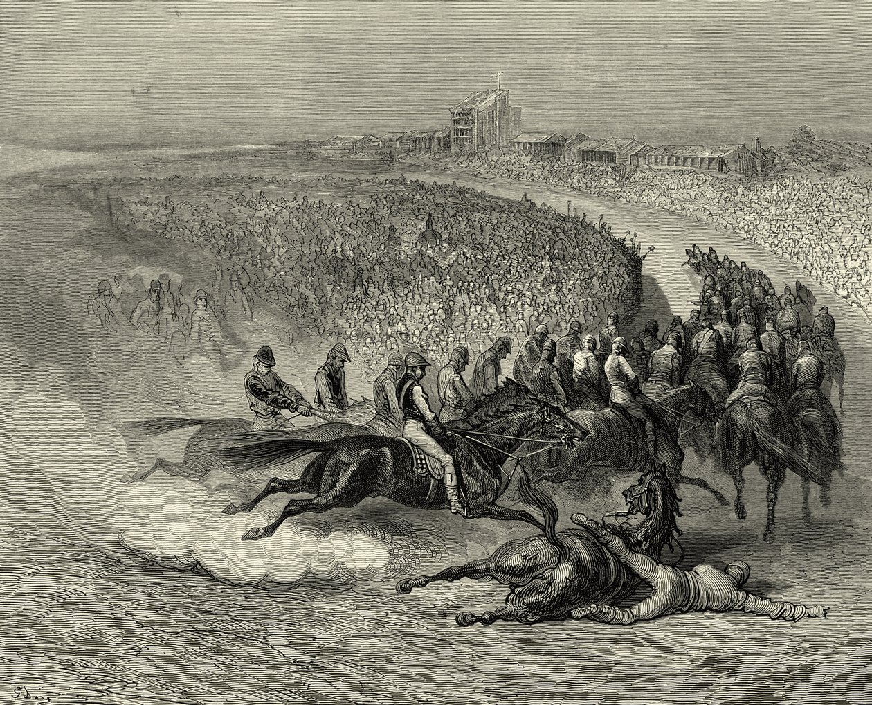 Victoriansk Derby på Tattenham-hjørnet af Gustave Dore