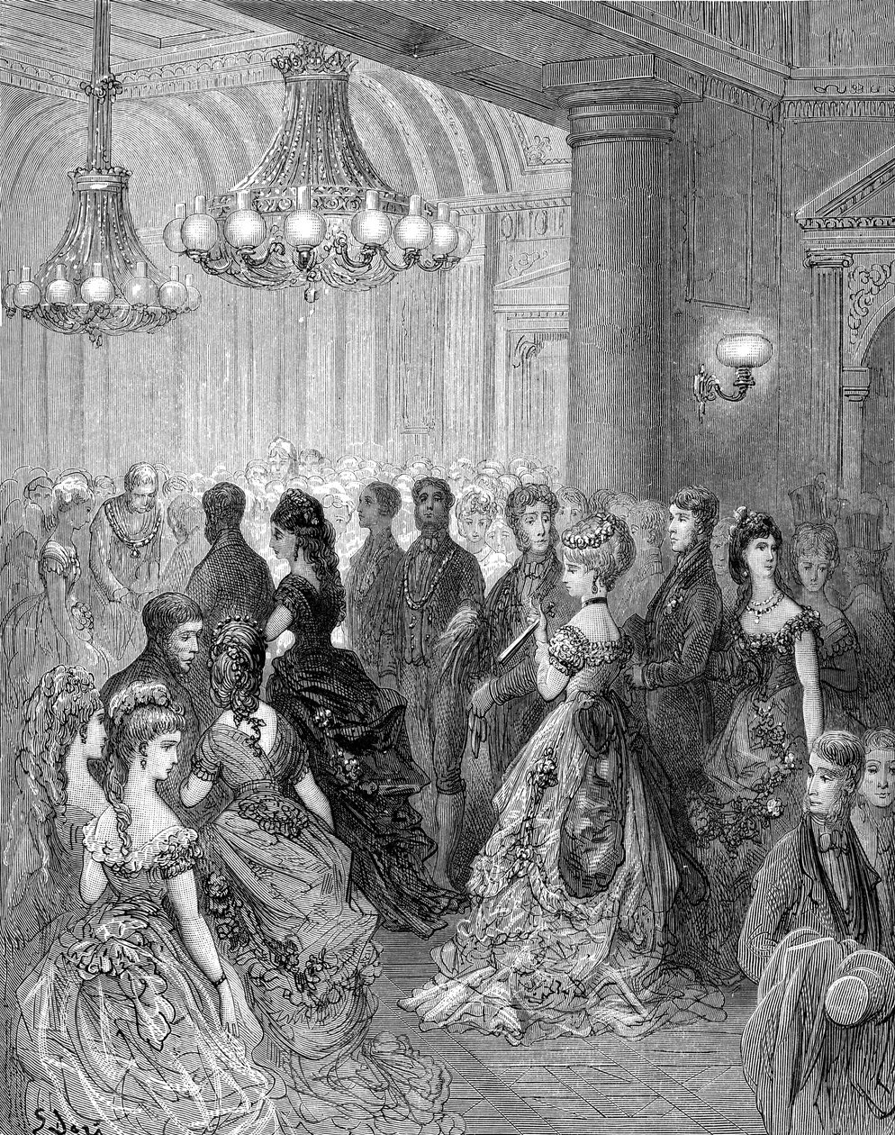 Victoriansk bal på Mansion House, London, gravering af Gustave Doré af Gustave Dore