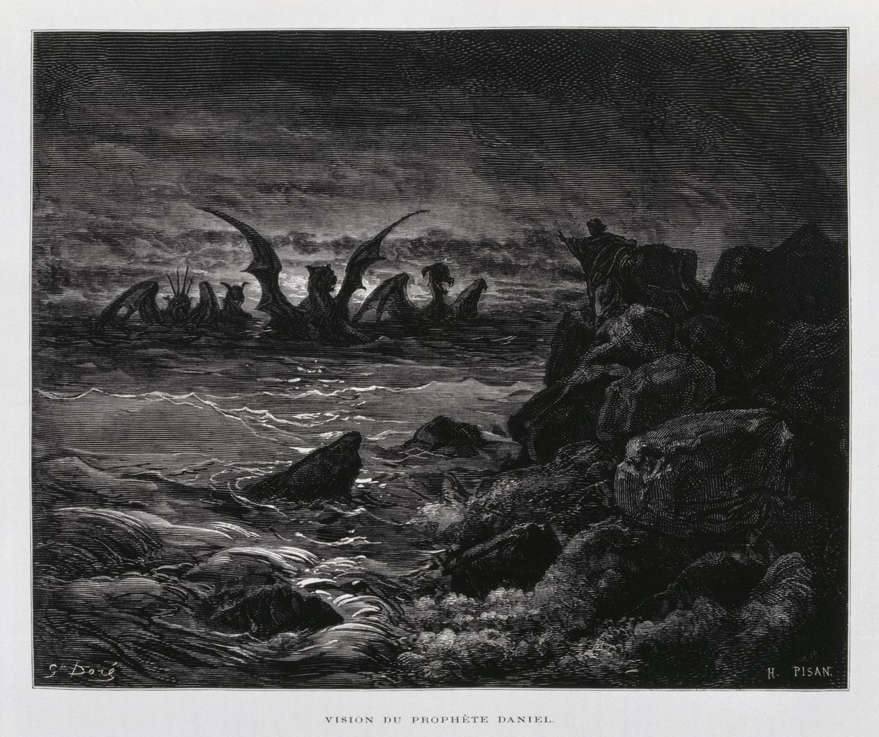 Profeten Daniels vision, illustration fra Dore-bibelen af Gustave Dore