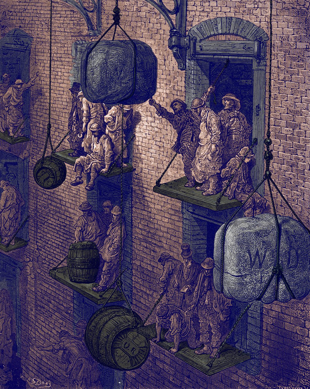 Warehousing In The City af Gustave Doré af Gustave Dore