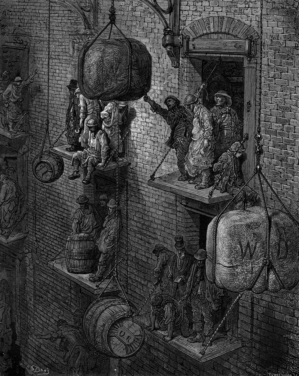 Warehousing In The City af Gustave Doré af Gustave Dore
