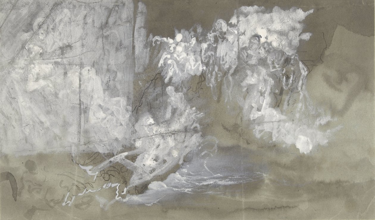 Sky, hvori figurer flyder af Gustave Dore