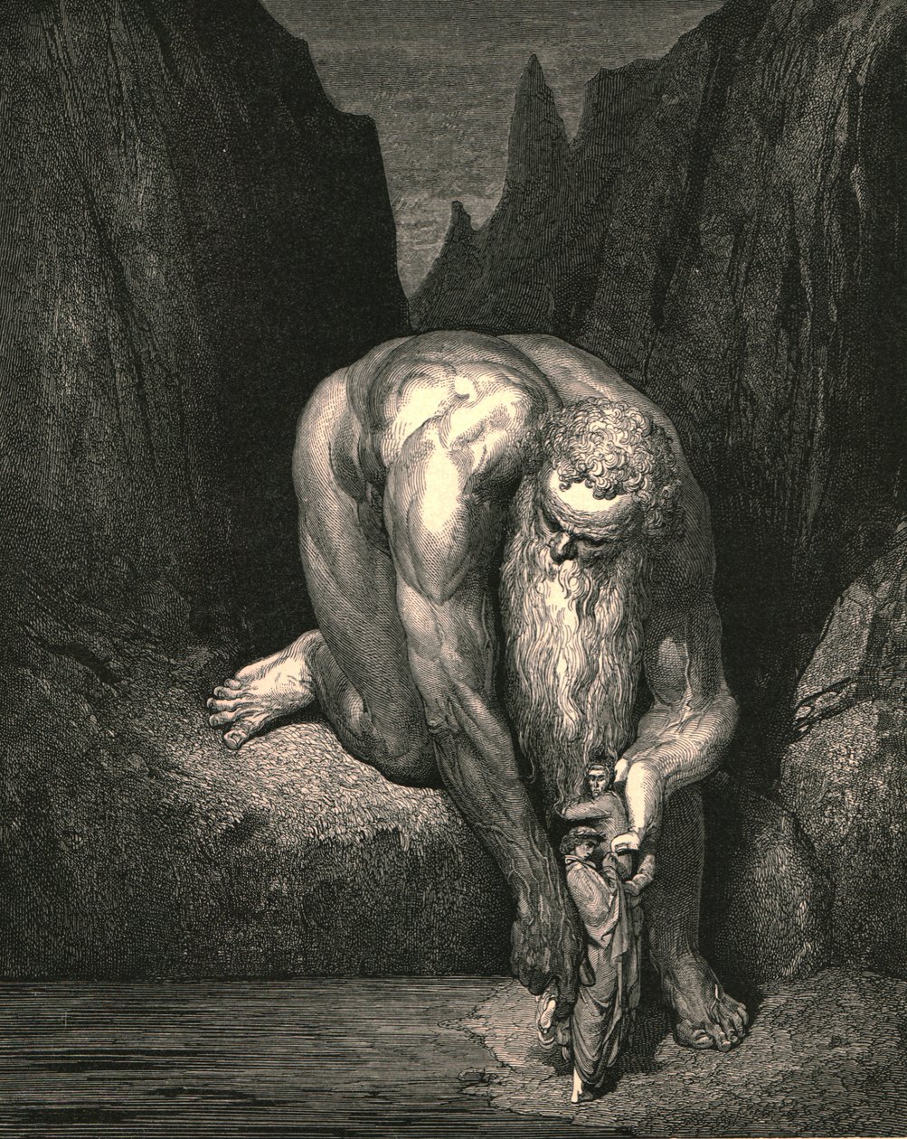 Alligevel i afgrunden, at Lucifer med Judas lave ingulver, let anbragte han os, c1890. af Gustave Dore