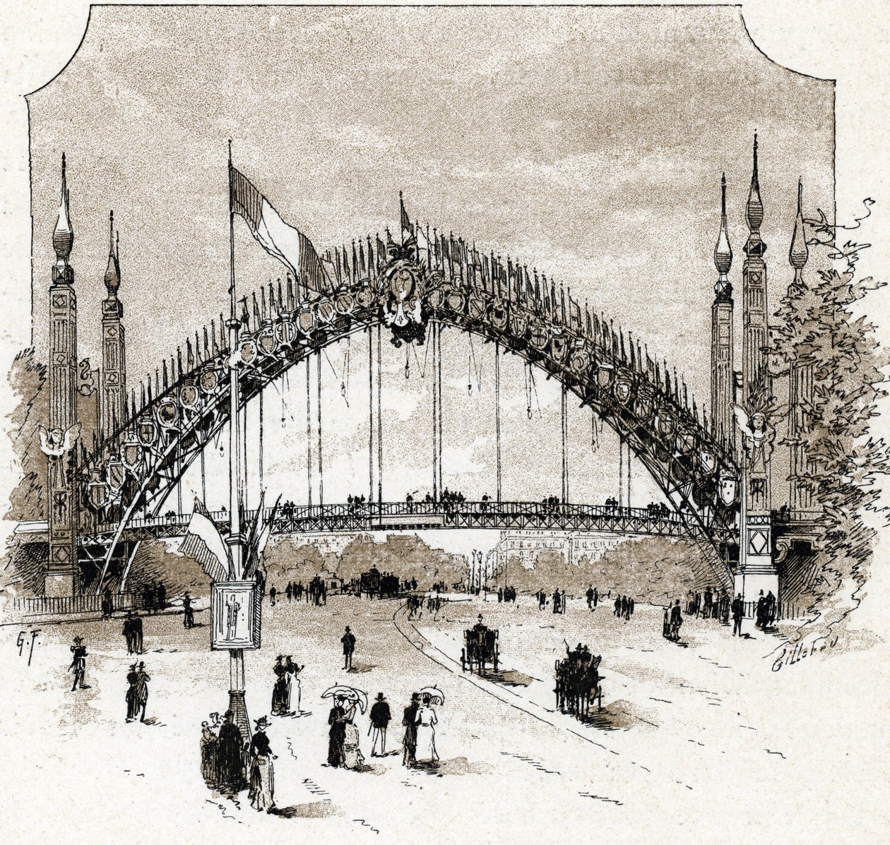 Udsigt over gangbroen i Pont de l