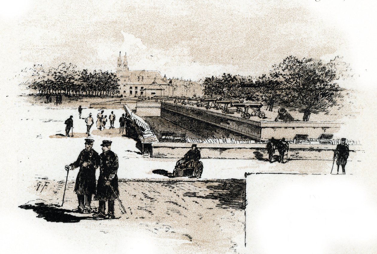 Udsigt over hospitalet for krigsveteraner på Hotel des Invalides, Paris Tegning af Gustave Fraipont (1849-1923) fra Saint-Jurs af Gustave Fraipont