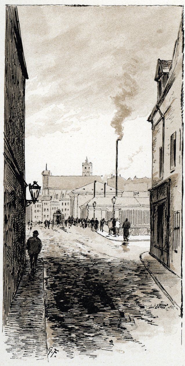 Udsigt over lighuset i Paris på ile de la cite, Paris Tegning af Gustave Fraipont (1849-1923) fra Saint-Jurs af Gustave Fraipont