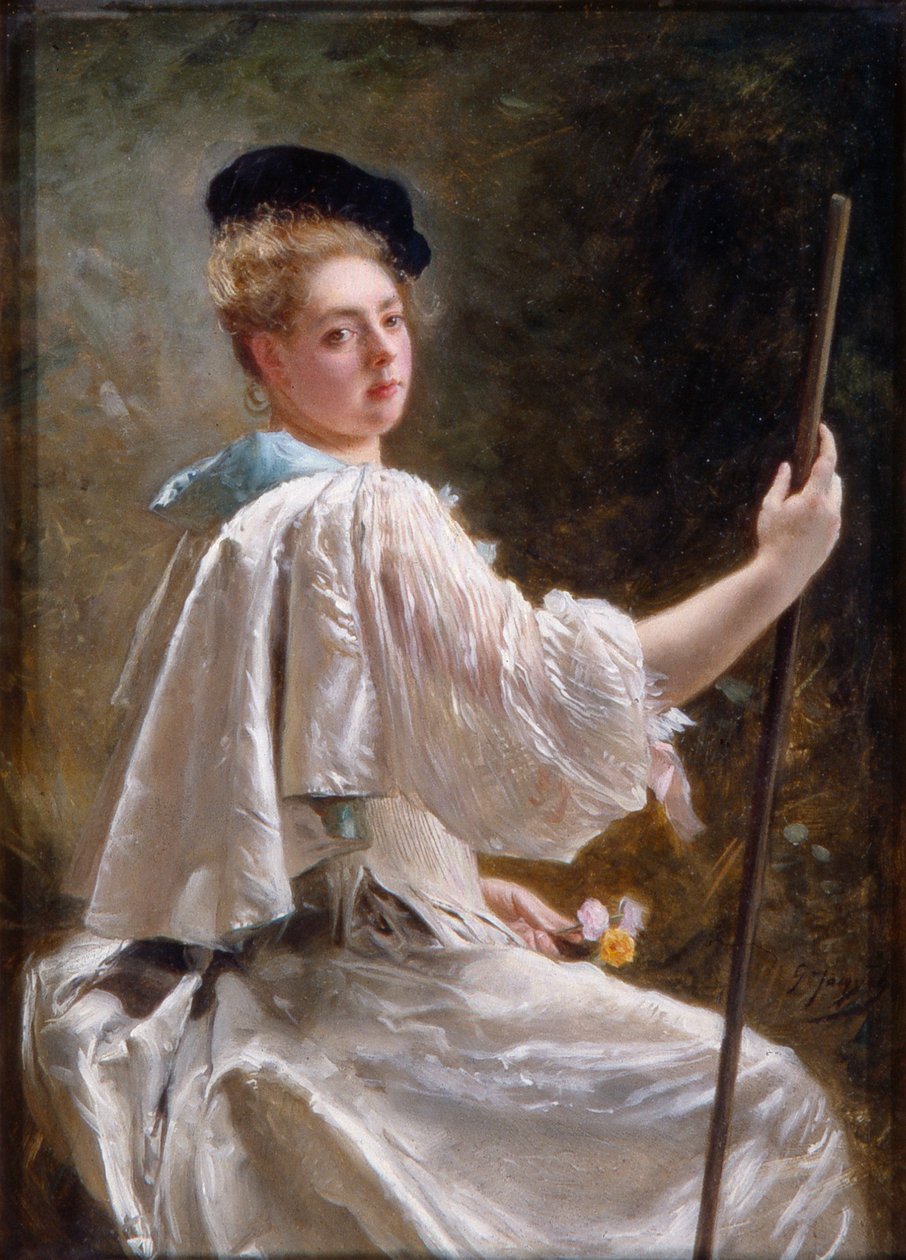 Dame med stav, ca. 1895 (olie på lærred) af Gustave Jacquet