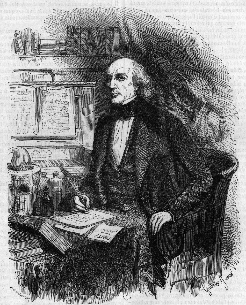 Portræt af Mathieu Jose Bonaventure Orfila (1787-1853), fransk læge og kemiker. Gravering af Gustave Janet af Gustave Janet