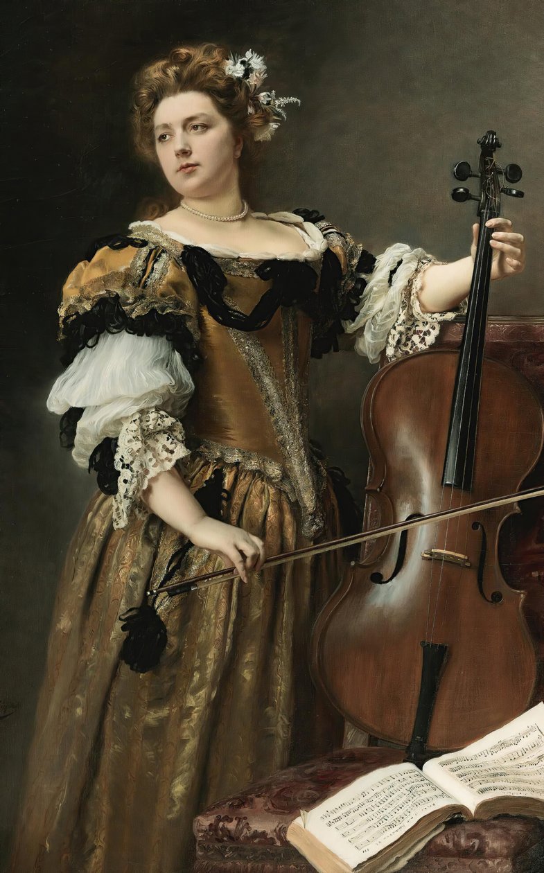 Cellospilleren, ca. 1890. af Gustave Jean Jacquet