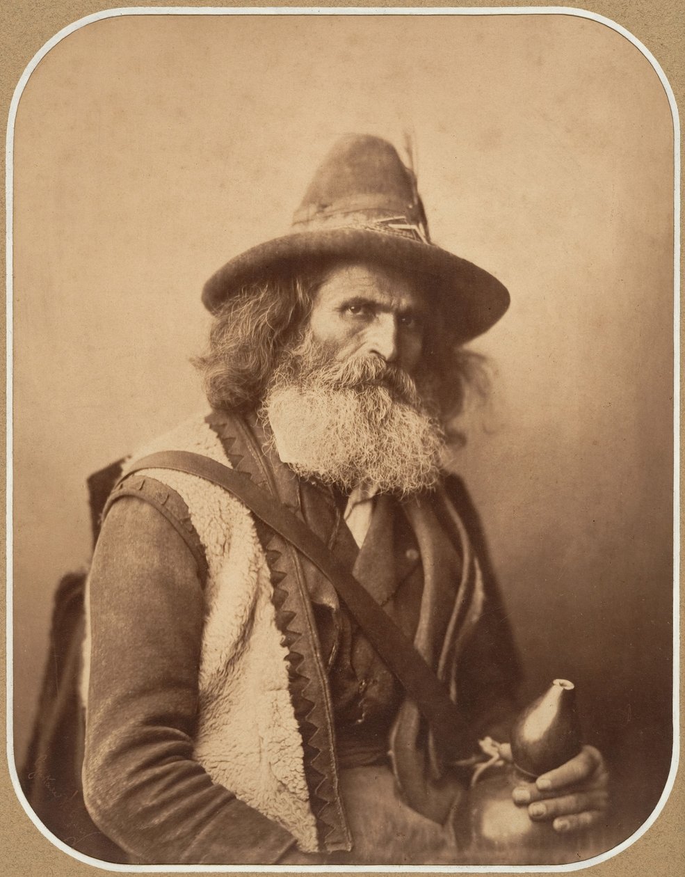 [En italiensk gademusiker], ca. 1856. af Gustave Le Gray