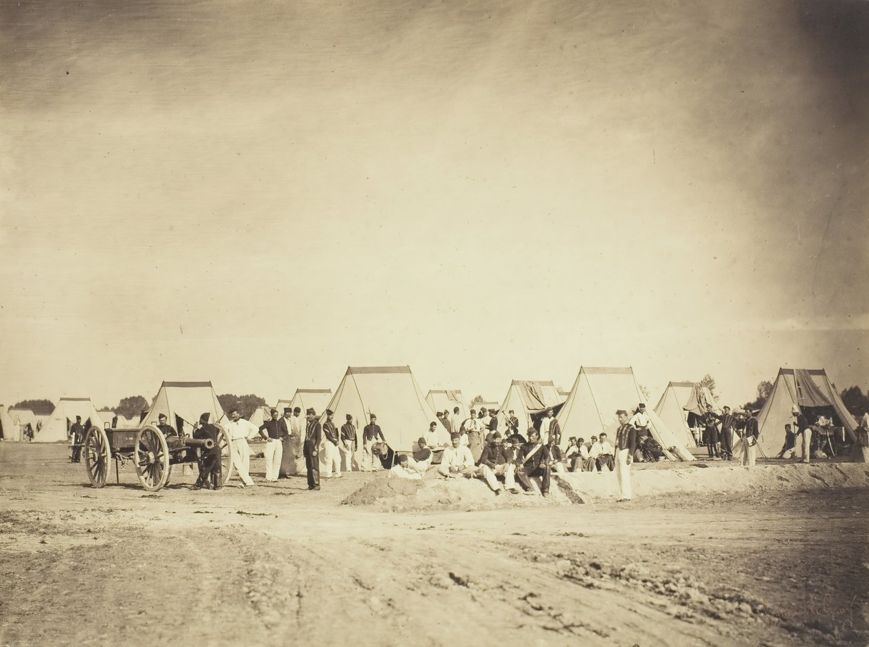 Artillerilejr, Camp de Chalons, 1857. af Gustave Le Gray