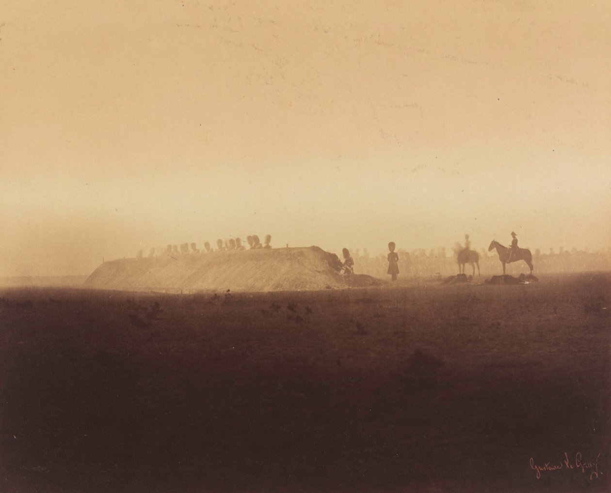 Kavaleriets manøvrer, Camp de Châlons, 1857 (foto) af Gustave Le Gray