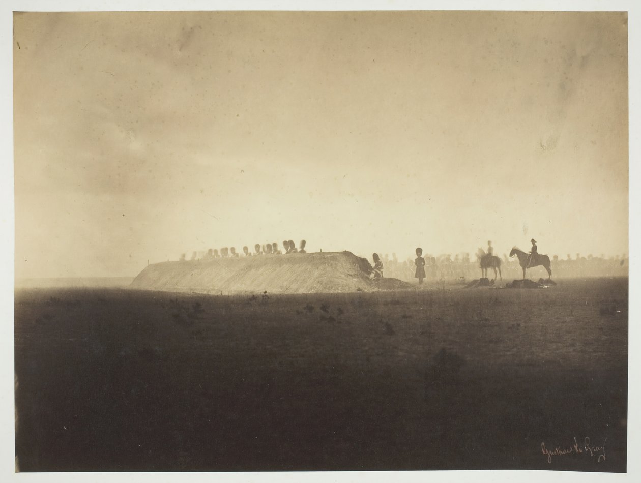 Chalons-lejren: Manøvrer den 3. oktober Camp de Châlons: manøvrer den 3. oktober 1857. af Gustave Le Gray