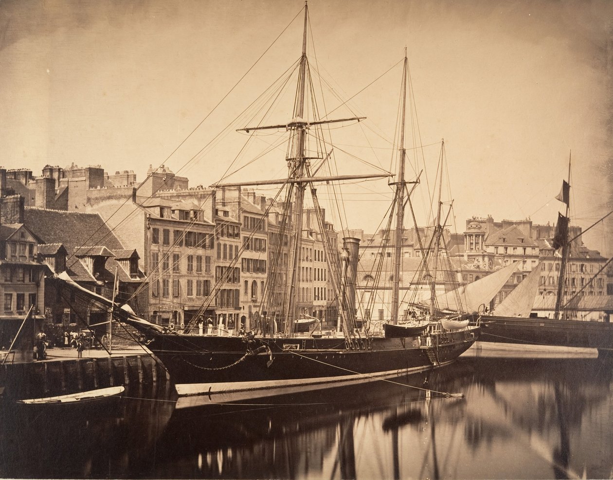 La Reine Hortense - Kejserens yacht, Havre, 1856. af Gustave Le Gray