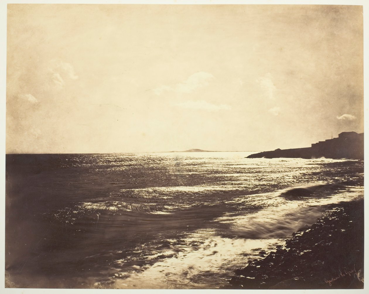 Middelhavet med Agde-bjerget, 1857. af Gustave Le Gray