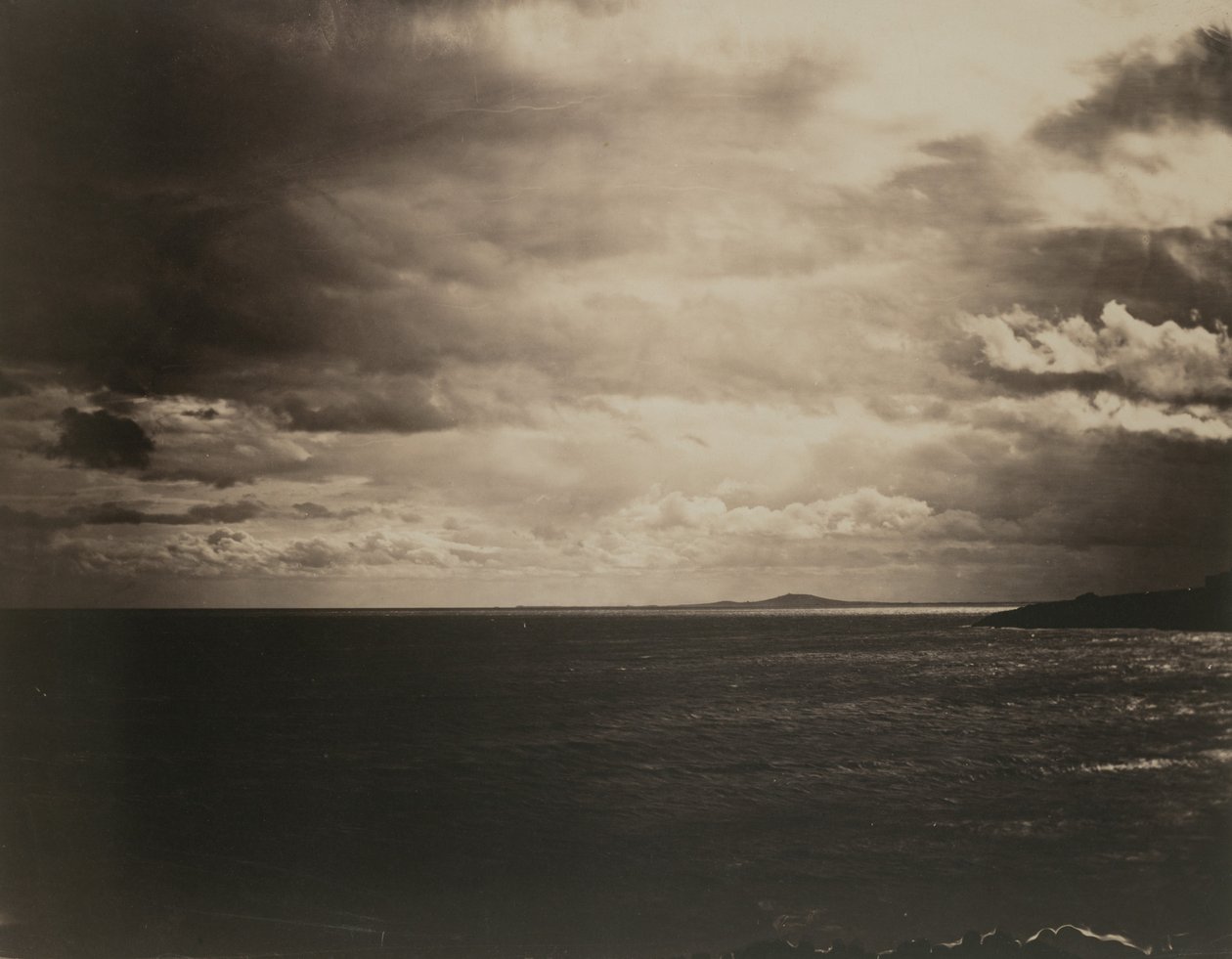 Middelhavet med Agde-bjerget, 1857. af Gustave Le Gray