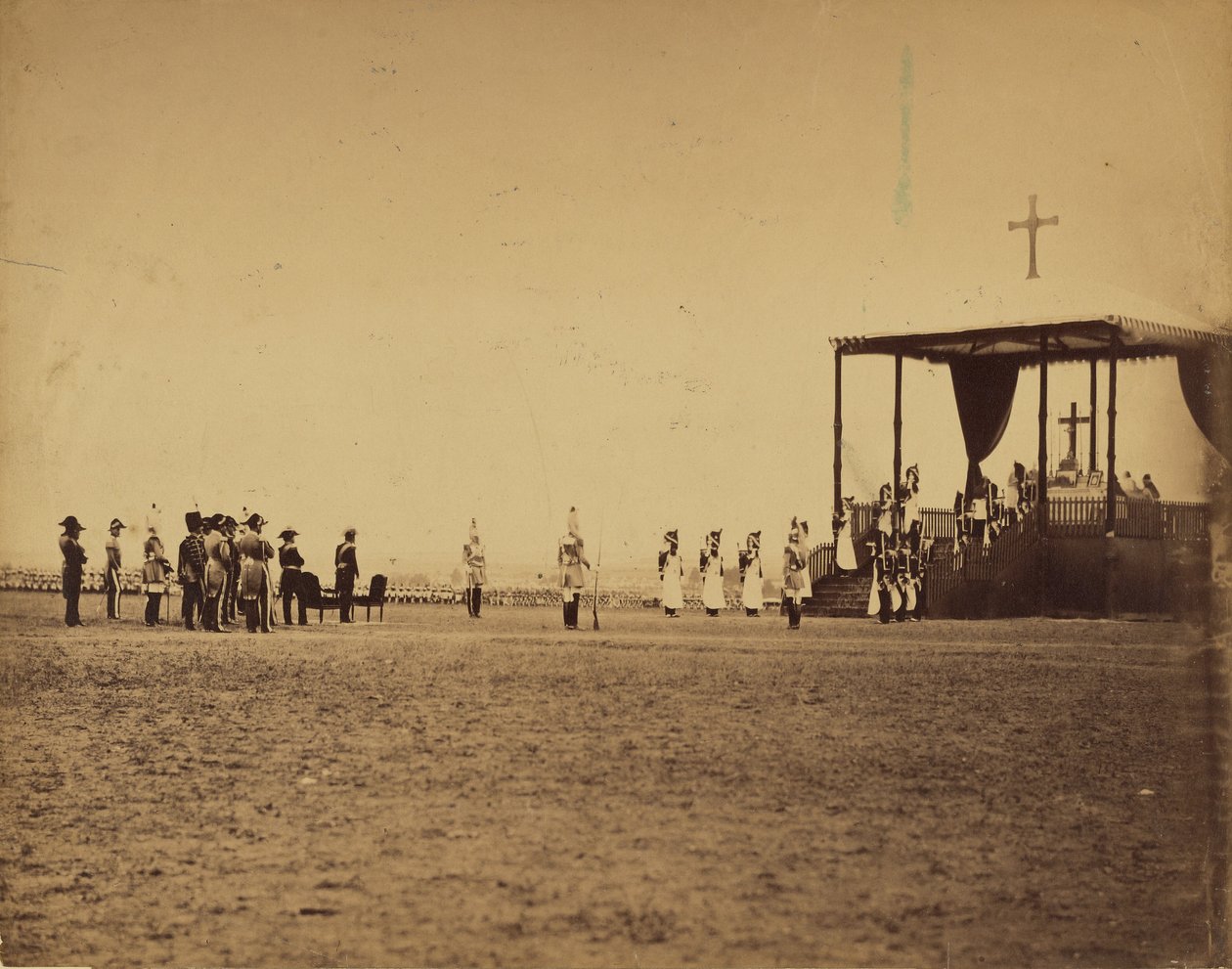 [Militærmesse i Camp de Chalons i kejserens nærvær (Le messe militaire..Camp de Chalons...presence de l