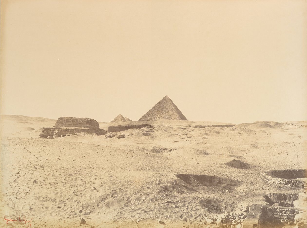 Pyramiderne i Giza, 1865-69. af Gustave Le Gray
