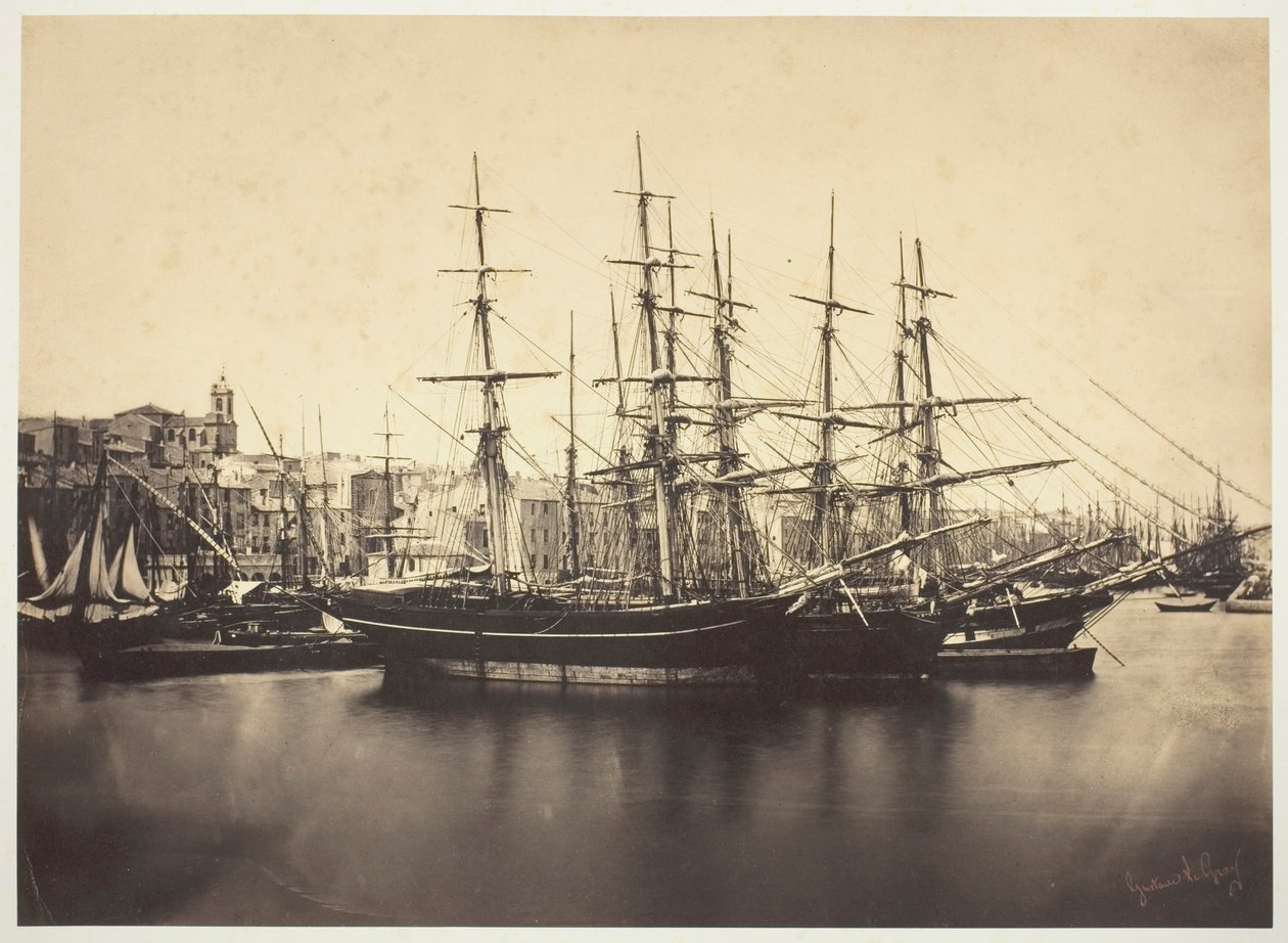 Skibe i havnen ved Sète af Gustave Le Gray
