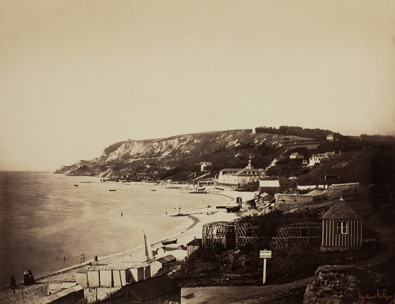 Stranden ved Sainte-Adresse med Dumont-badene af Gustave Le Gray