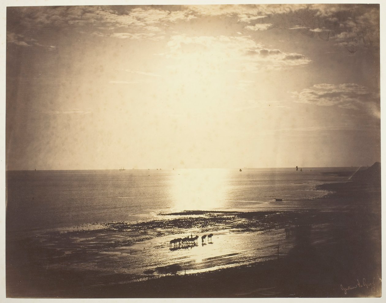 The Haloed Sun, 1856. af Gustave Le Gray