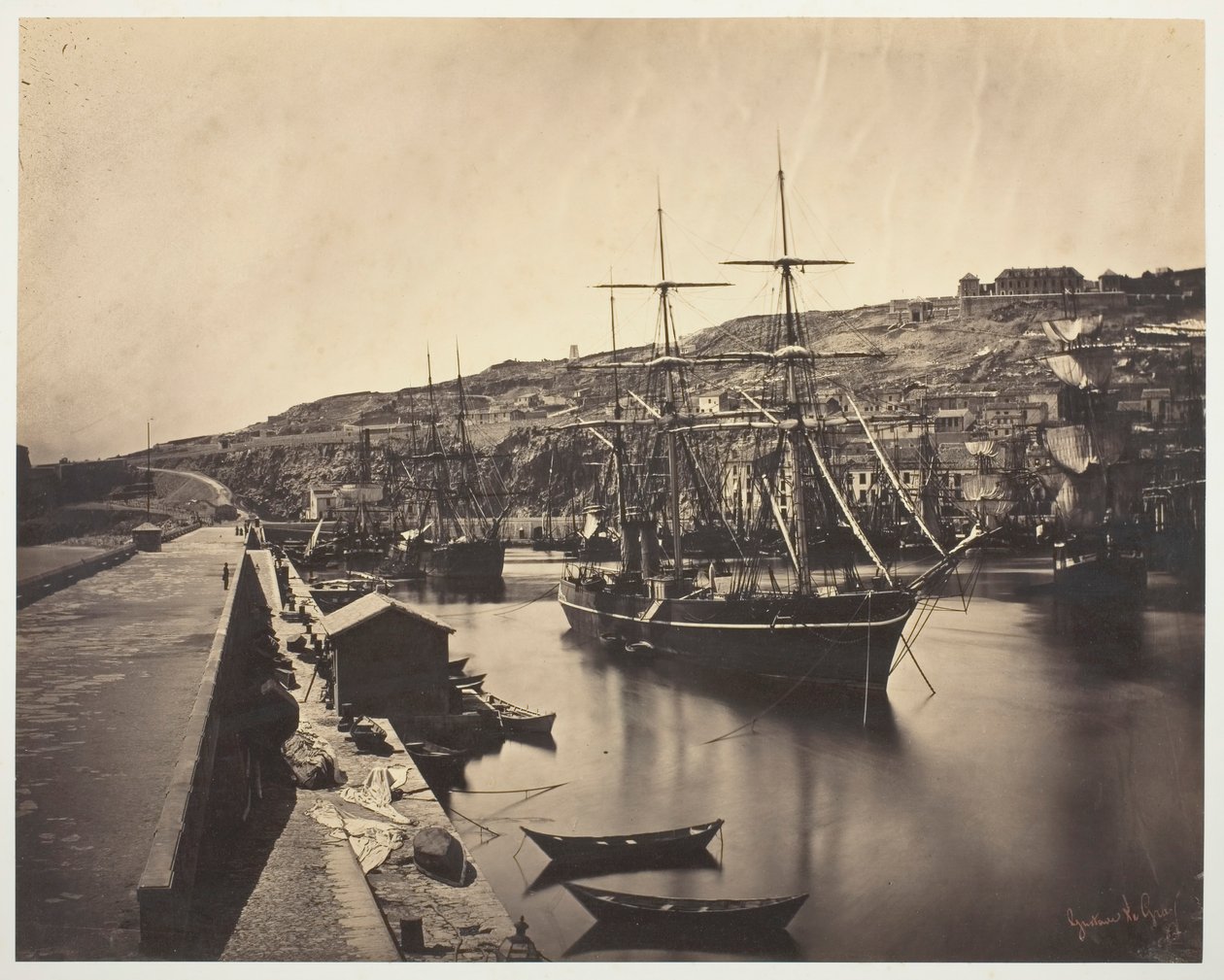 Havnen og byen Sète-Mediterranean Port et Ville de Sète-Mediterranée, 1857. af Gustave Le Gray