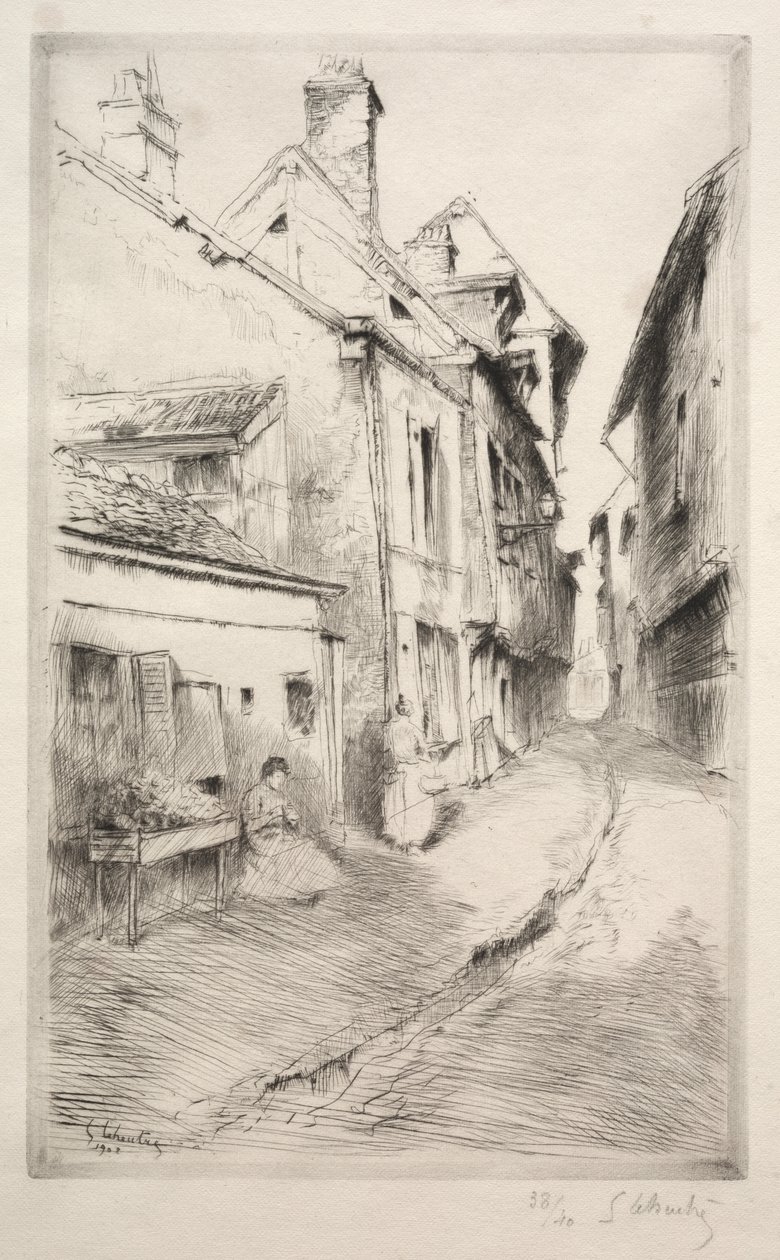 Skolegade i Troyes af Gustave Leheutre
