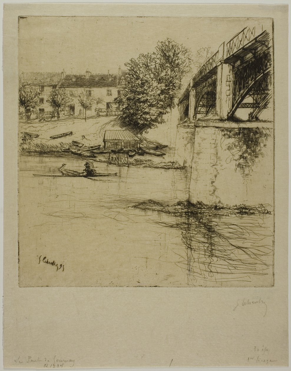 Broen ved Gournay, fra siden af Gustave Leheutre