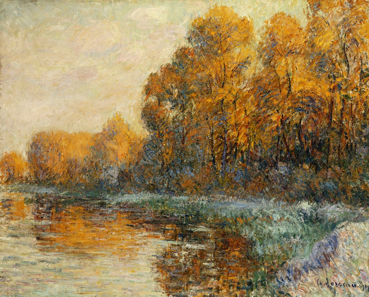 Kanten af ​​floden i efteråret; Bords de Riviere en Automne, 1912 af Gustave Loiseau