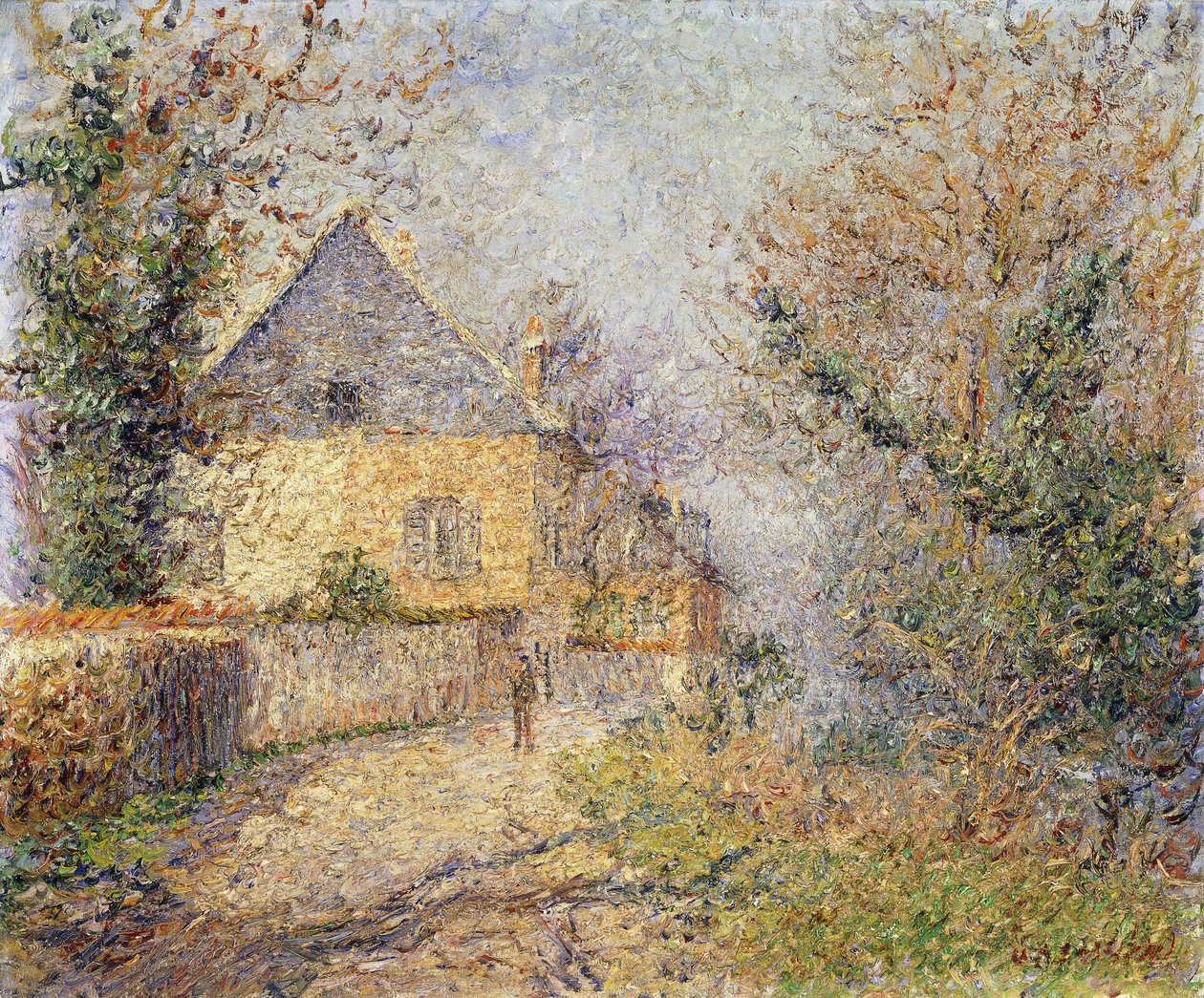Huse på bredden af ​​L "Eure, Louviers; Maisons au Bord de L" Eure, Louviers, 1902 af Gustave Loiseau