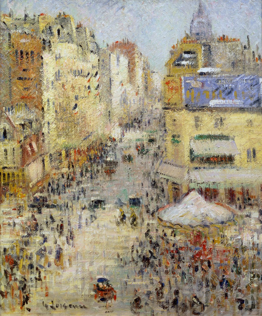 Den 14. juli i Paris, Rue de Clignancourt, 1925 af Gustave Loiseau