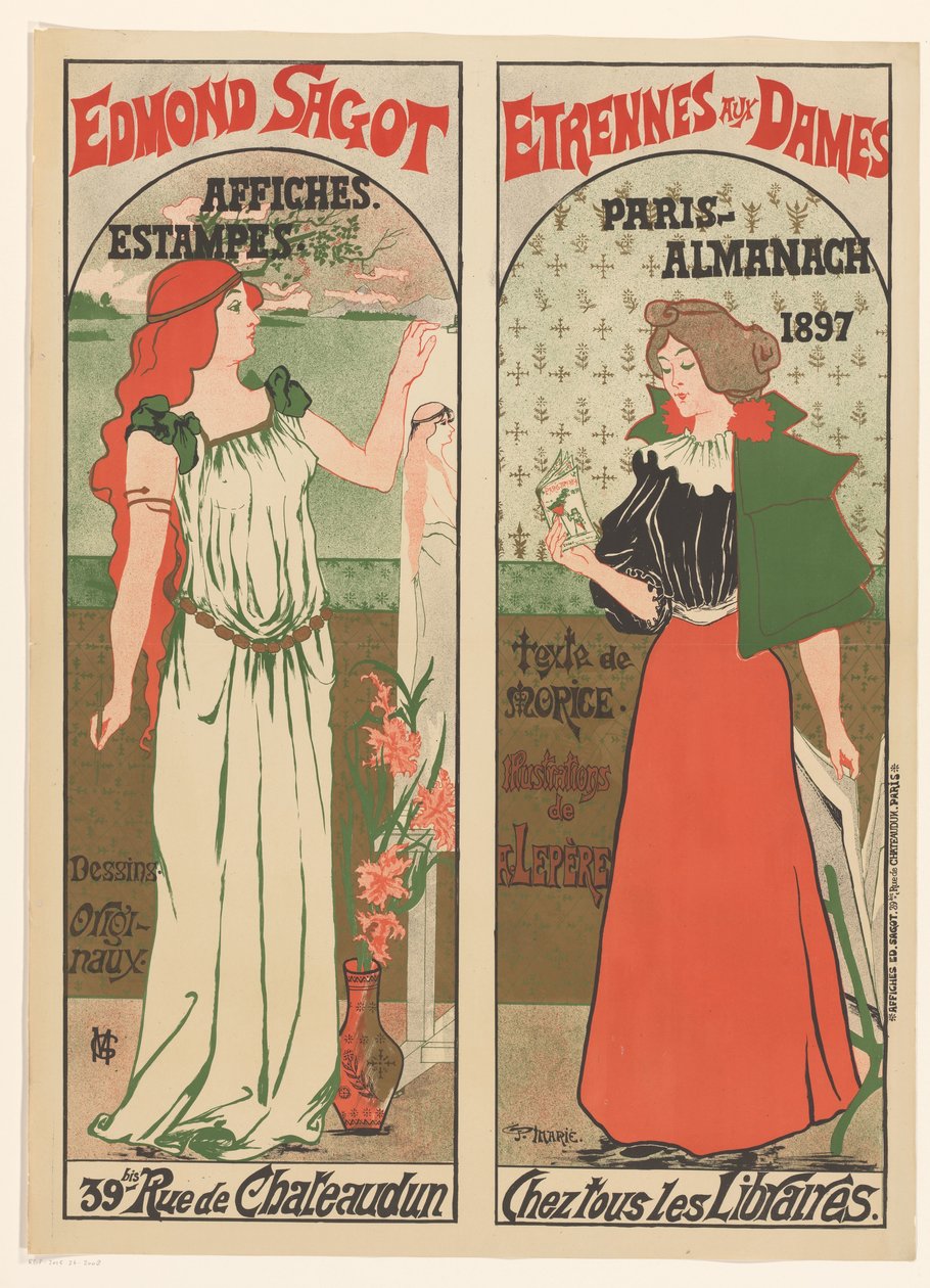 Van Edmond Sagot plakat Edmond Sagot nytårsaften til damerne (titel på objekt) af Gustave Marie