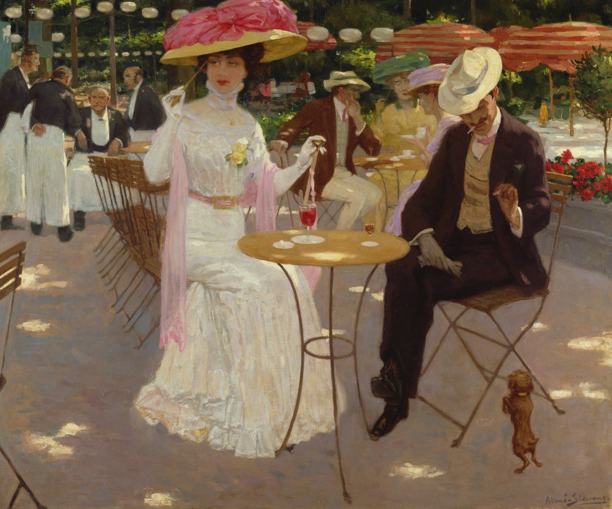 Cafescene af Gustave Max Stevens