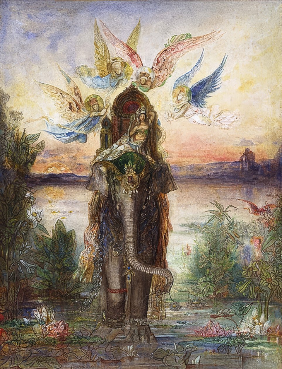 Der Heilige Elefant (Peri). 1882 af Gustave Moreau