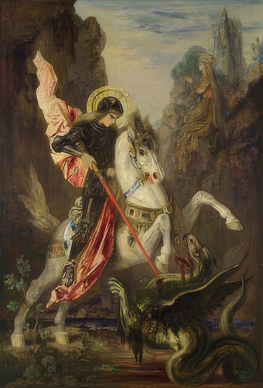 Sankt Georg og dragen. 1889-90 af Gustave Moreau
