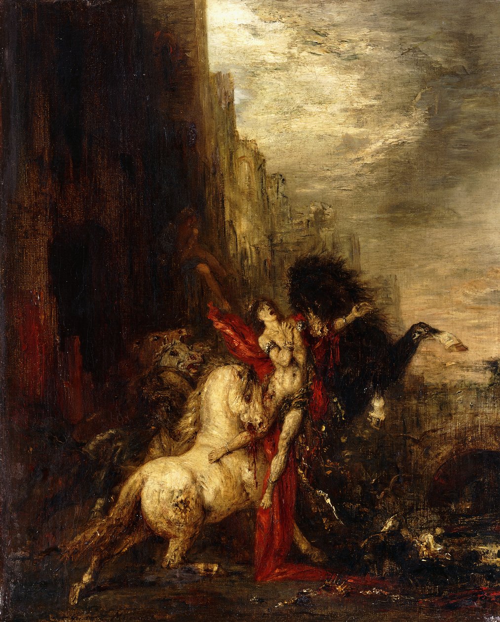 Diomedes fortæret af sine heste, c.1865-1870 af Gustave Moreau