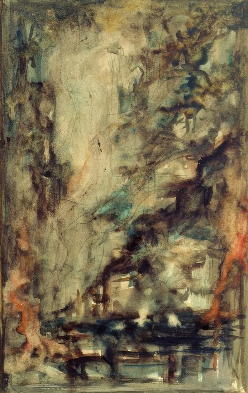 Skitse (for de to eventyrere og talismanen (?)) af Gustave Moreau