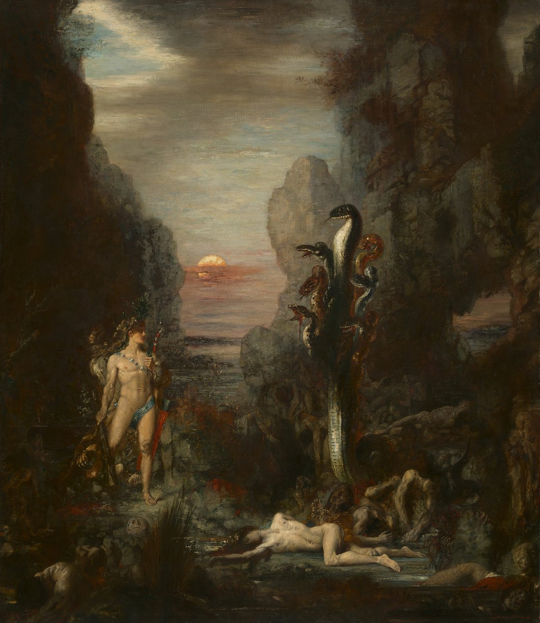 Hercules and the Lernaean Hydra, 187576. af Gustave Moreau