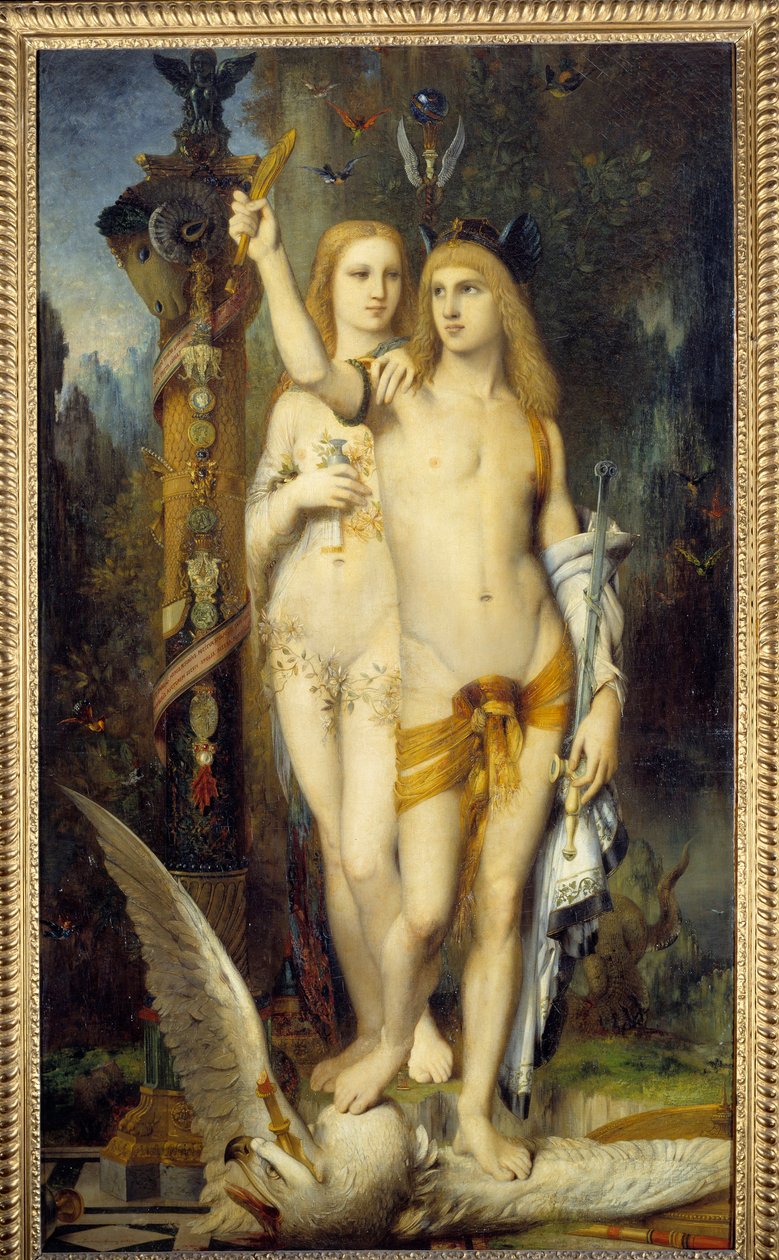 Jason og Medee Maleri af Gustave Moreau (1826-1898) 1865 Søn. 2,04x1,15 m Paris, musee d