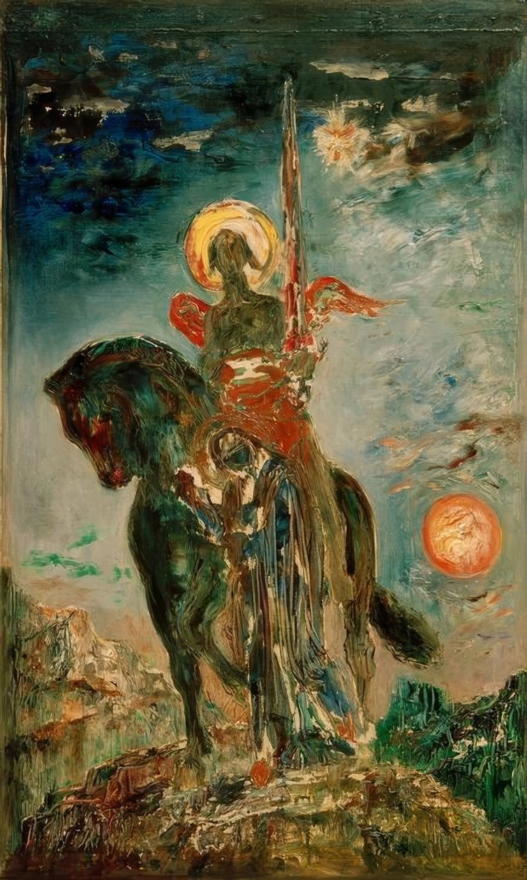 Skæbnen og dødens engel af Gustave Moreau