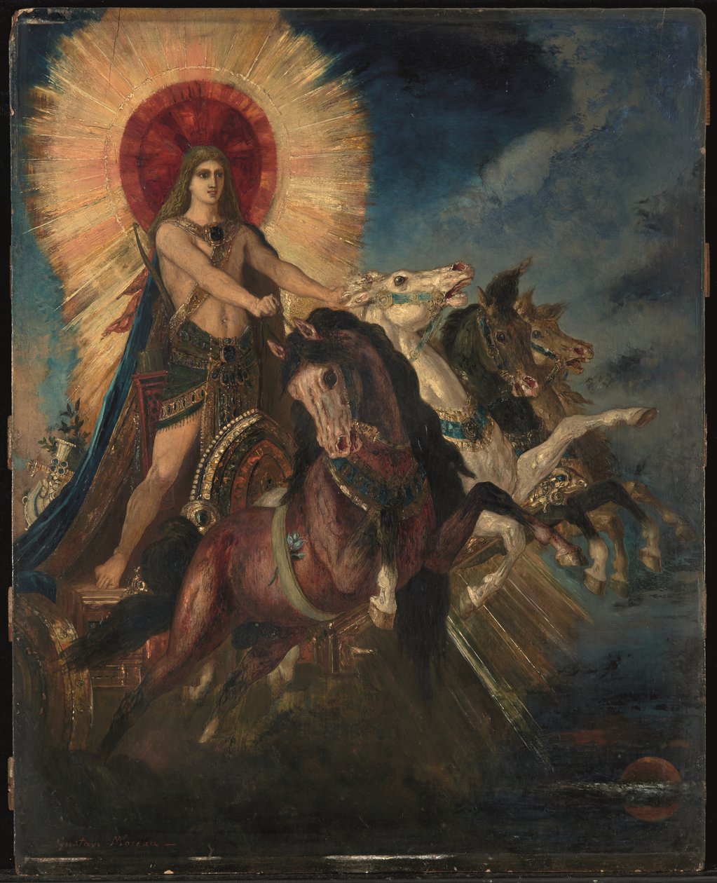 Apollons vogn eller Phoebus-Apollo (olie på panel) af Gustave Moreau