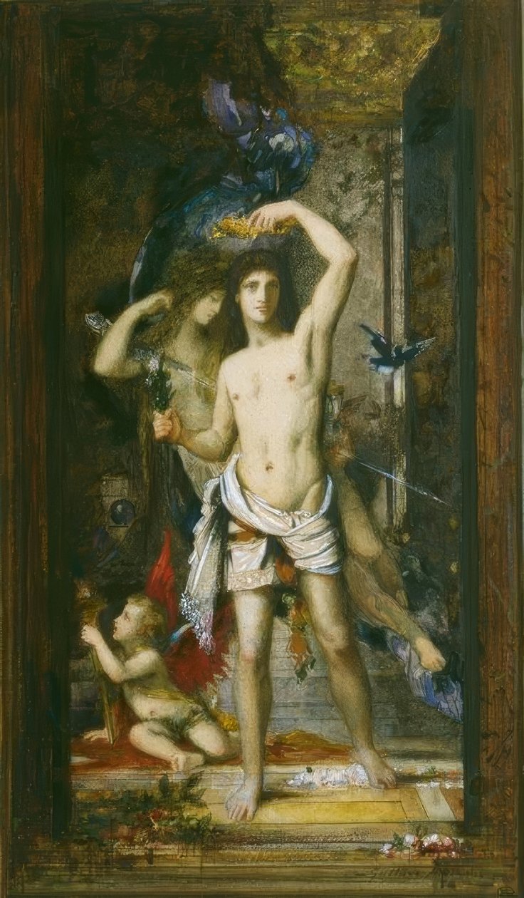 Den unge mand og døden af Gustave Moreau