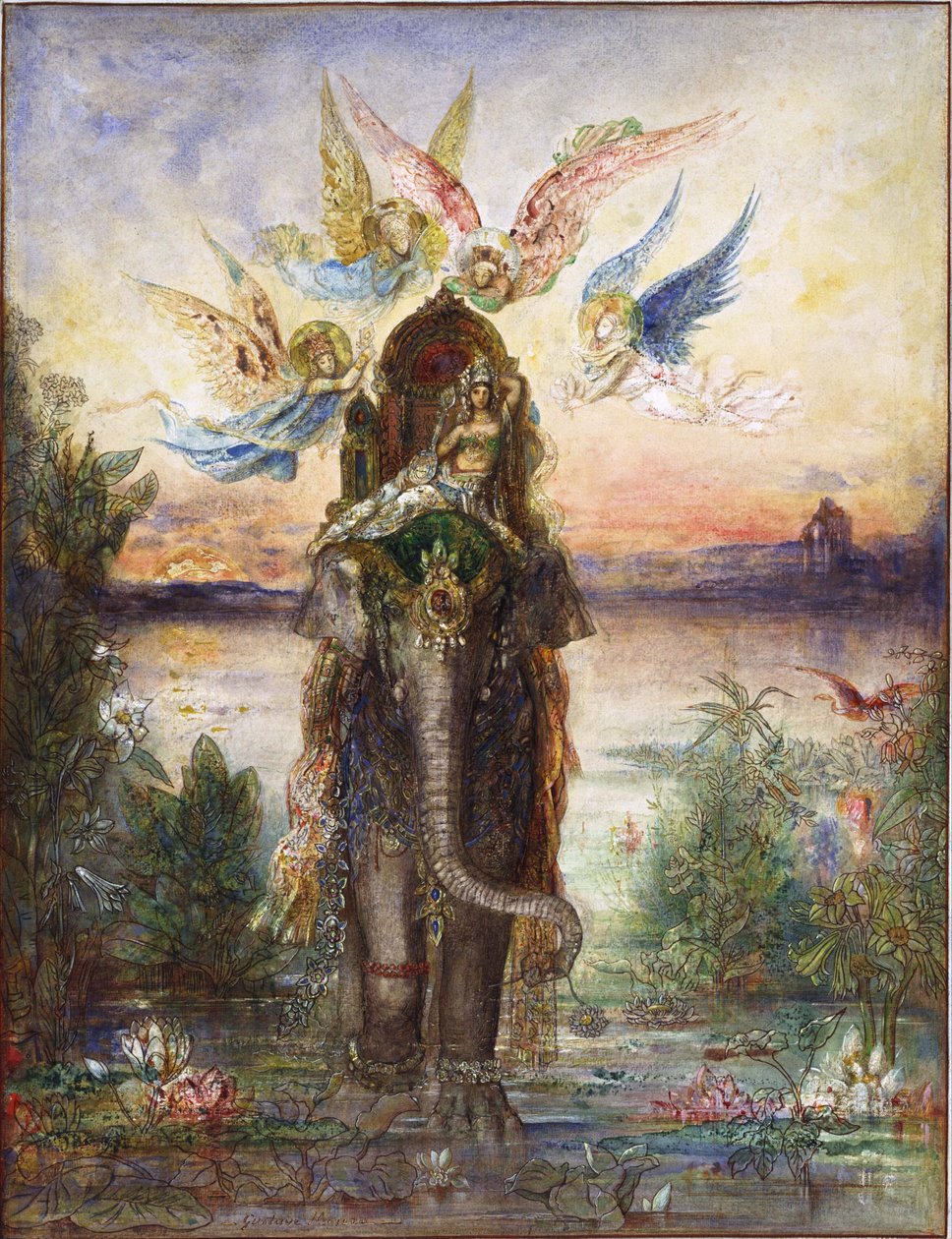 ""Peri, hellig elefant"" Maleri af Gustave Moreau (1826-1898) 1882 National Museum of Western Art, Tokyo Japan af Gustave Moreau