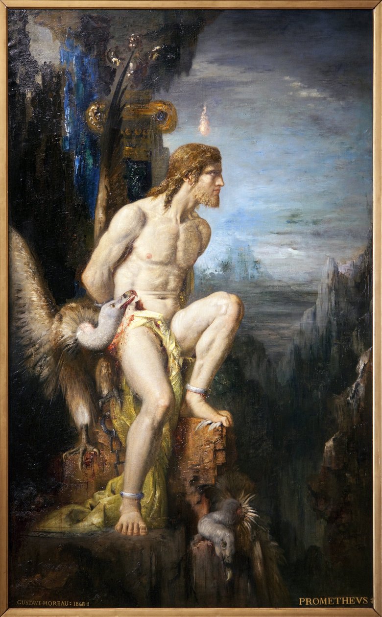 Promethee. Oliemaleri på lærred af Gustave Moreau (1826-1898). Fotografi, KIM Youngtae, Paris, Musee Gustave Moreau. af Gustave Moreau