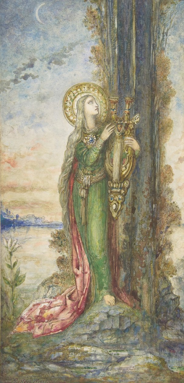 Sankt Cecilia, ca. 1890-95. af Gustave Moreau