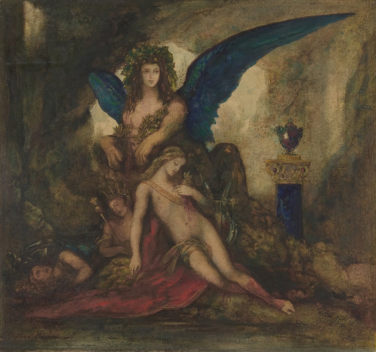 Sfinx i en grotte Poet, konge og kriger, 1840-98. af Gustave Moreau