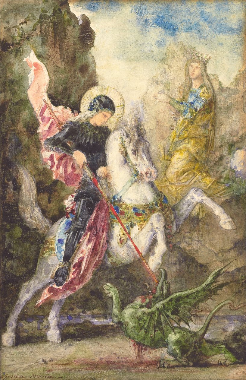 St. George og dragen, 1869 af Gustave Moreau